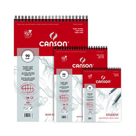 Blok szkicownik Canson Student na spirali A5/50/90g - 2